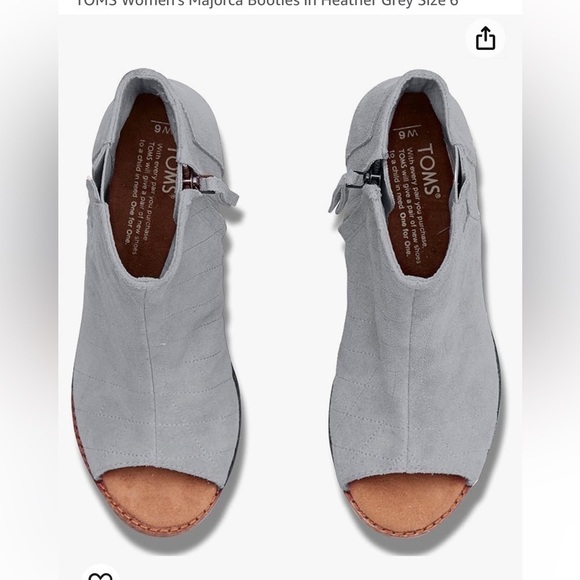 TOMS Women's Majorca Booties in Heather Grey Size 11 - Picture 3 of 10